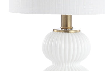 Daphne 20" Ribbed Metal/Glass LED Table Lamp